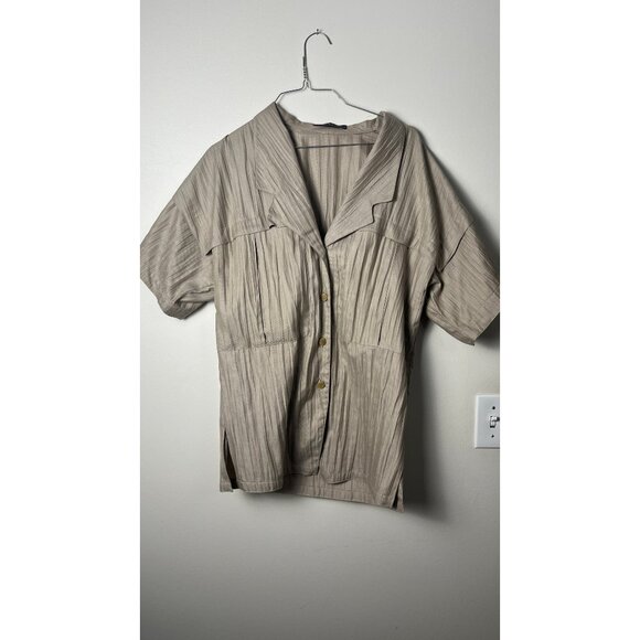 Louis Feraud Tops - RARE!!  LOUIS FERAUD PLEATS ARCHIVAL SAFARI BUTTON UP SHIRT  S